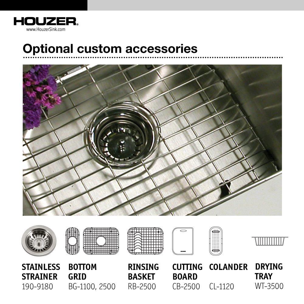 Houzer 32" Stainless Steel Undermount Double Bowl Kitchen Sink, Reversible, EHD-3118-1 - The Sink Boutique