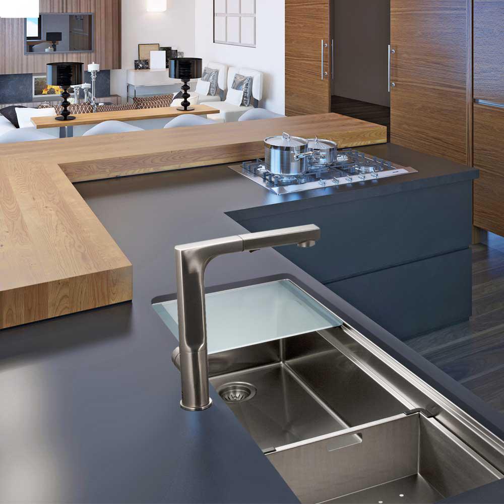 Houzer Novus 45" Workstation Kitchen Sink, Stainless Steel, NVS-6500 - The Sink Boutique