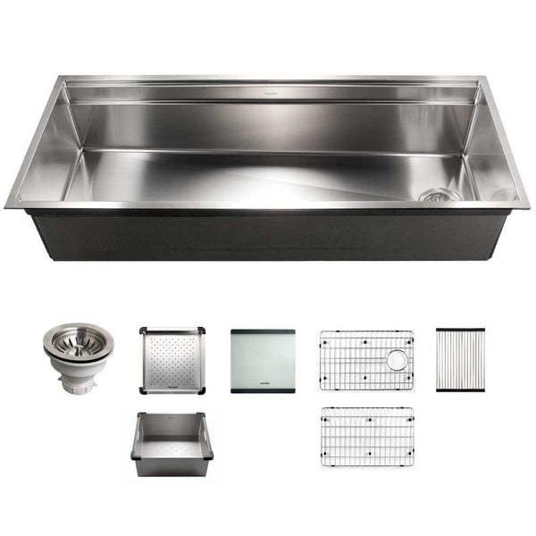 Houzer Novus 45" Workstation Kitchen Sink, Stainless Steel, NVS-6500 - The Sink Boutique