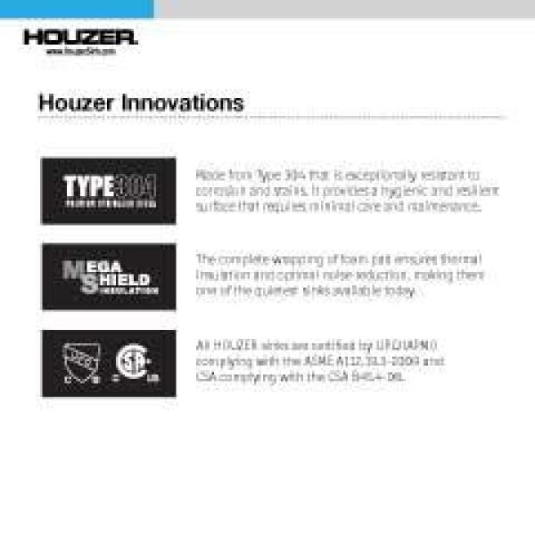 Houzer Novus 45" Workstation Kitchen Sink, Stainless Steel, NVS-6500 - The Sink Boutique