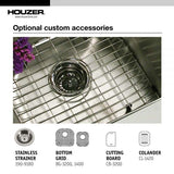 Houzer 32" Stainless Steel Undermount 70/30 Double Bowl Kitchen Sink, STC-2200SL-1 - The Sink Boutique