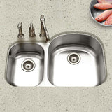 Houzer 32" Stainless Steel Undermount 70/30 Double Bowl Kitchen Sink, STC-2200SL-1 - The Sink Boutique
