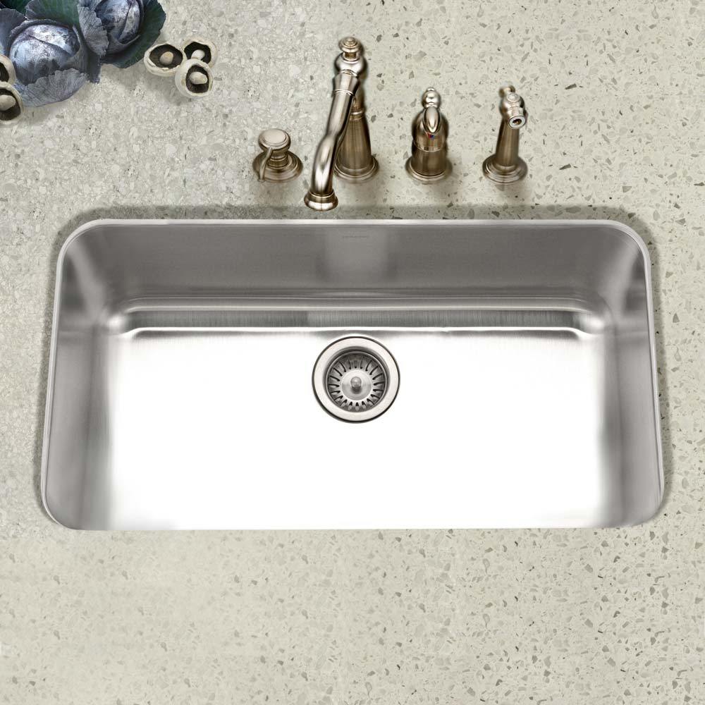 Houzer Nouvelle Undermount Single Bowl Kitchen Sink Stainless Steel, NOG-4150