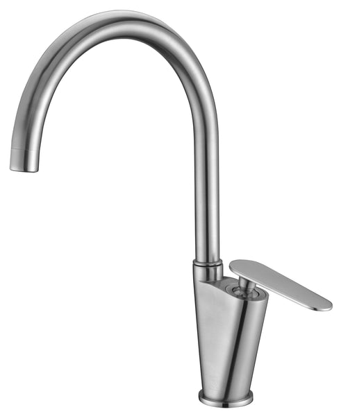 ALFI Brushed Nickel Gooseneck Single Hole Bathroom Faucet, AB3600-BN