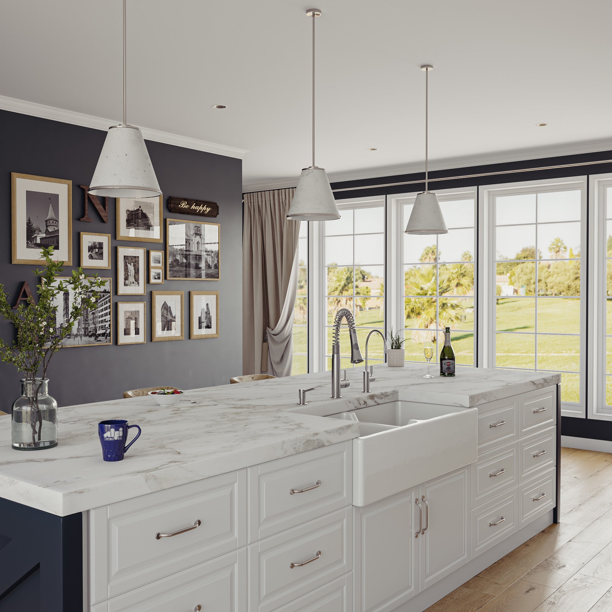 ALFI 39" Fireclay Double Bowl Bowl Farmhouse Apron Sink, White, AB3918DB - The Sink Boutique