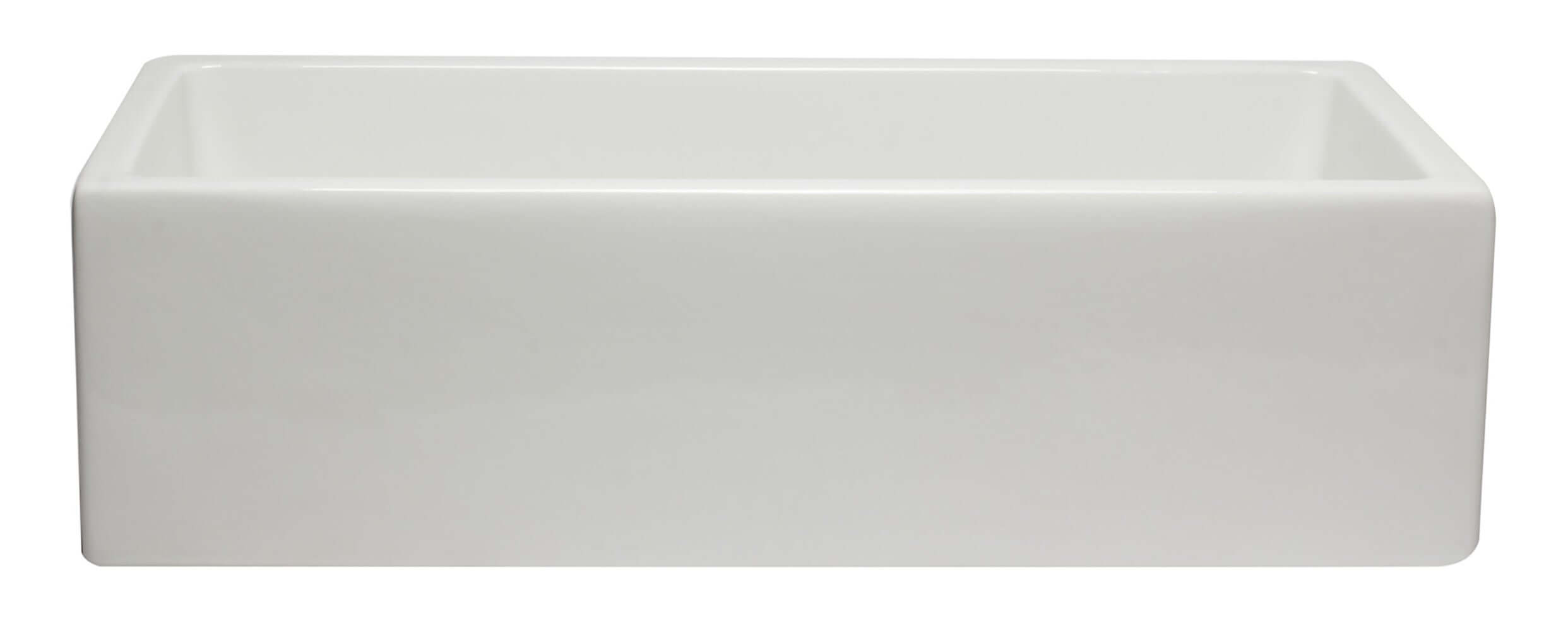 ALFI 36" Single Bowl Fireclay Farmhouse Kitchen Sink, White, Reversible, AB3618HS-W
