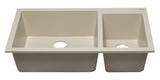 ALFI Biscuit 34" Double Bowl Undermount Granite Composite Kitchen Sink, AB3319UM-B