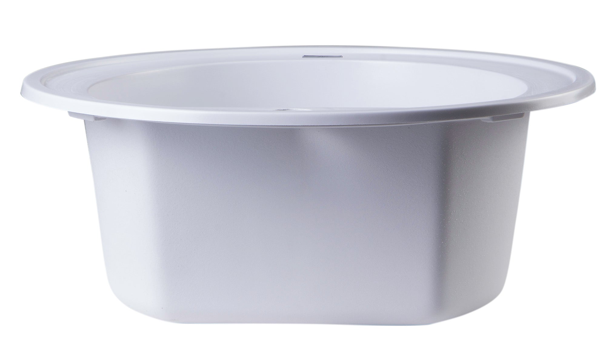 ALFI White 20" Drop-In Round Granite Composite Kitchen Prep Sink, AB2020DI-W