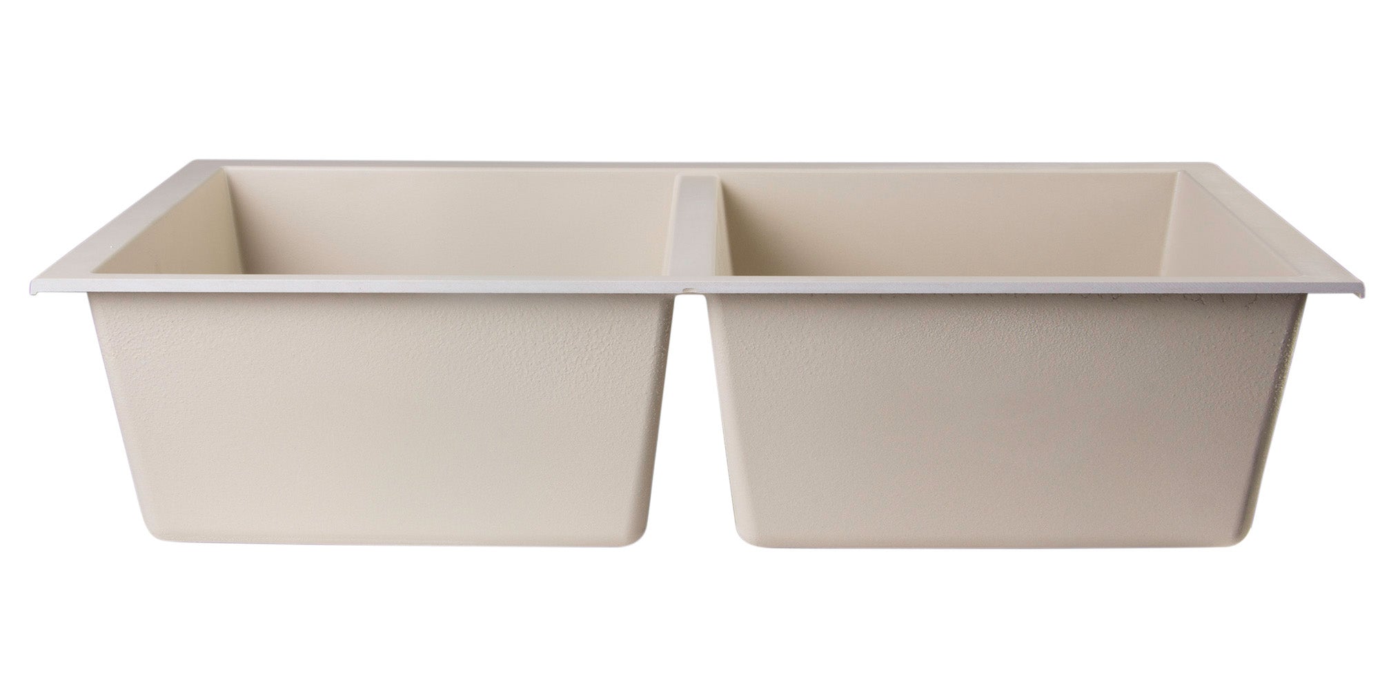 Alternate Image for ALFI Biscuit 34" Undermount Double Bowl Granite Composite Kitchen Sink, AB3420UM-B