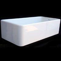 Whitehaus 36" Fireclay Offset Drain Farmhouse Apron Sink, White, WH3618 - The Sink Boutique