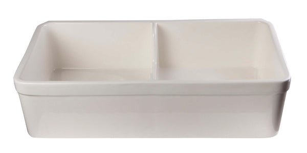 Alfi 32 Short Wall Double Bowl Fireclay Farmhouse Apron Sink Biscuit