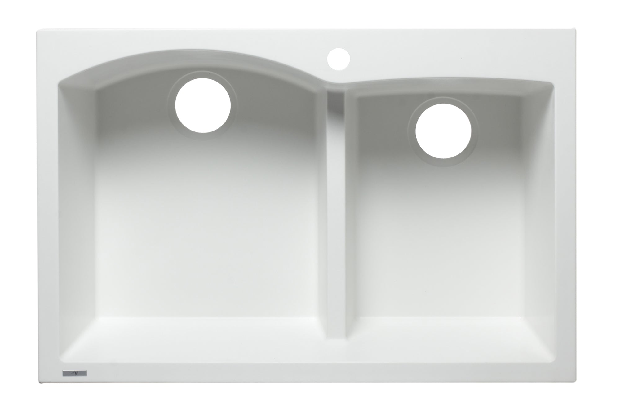 ALFI White 33" Double Bowl Drop In Granite Composite Kitchen Sink, AB3320DI-W