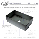 ALFI brand 33" Fireclay Farmhouse Sink, Concrete, ABCO3320SB - The Sink Boutique