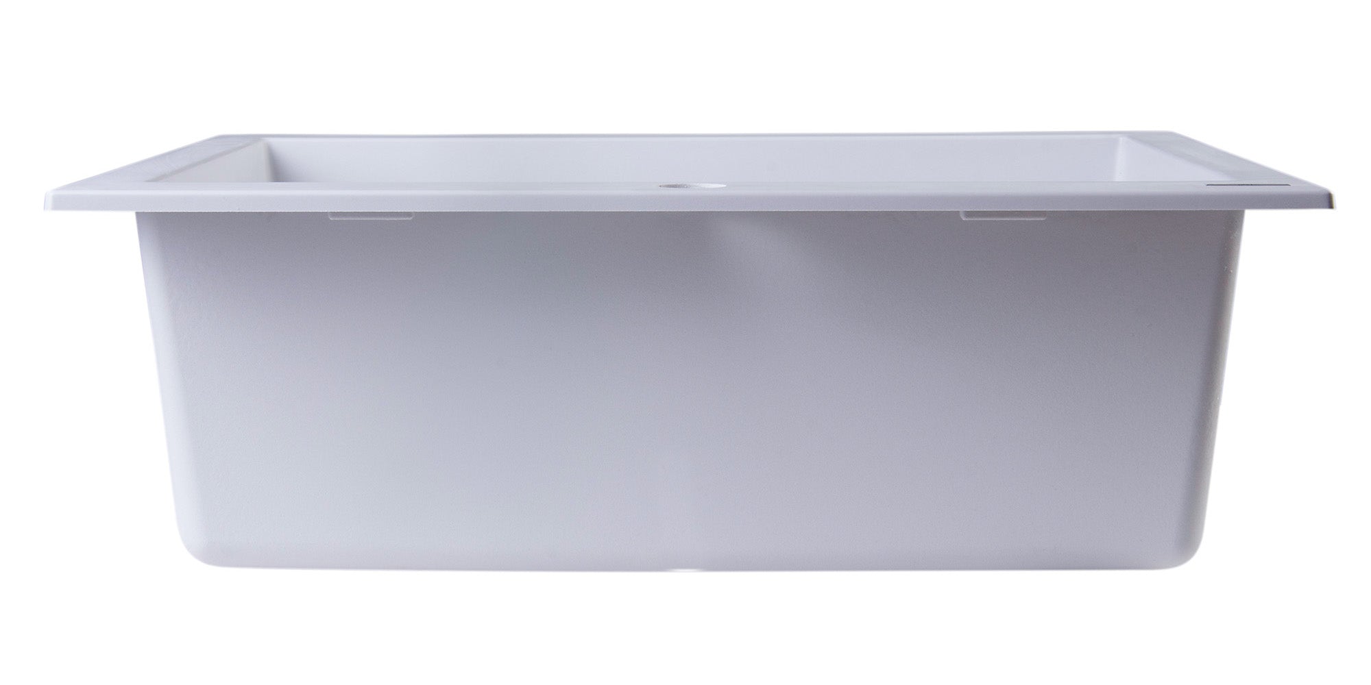 ALFI White 24" Drop-In Single Bowl Granite Composite Kitchen Sink, AB2420DI-W