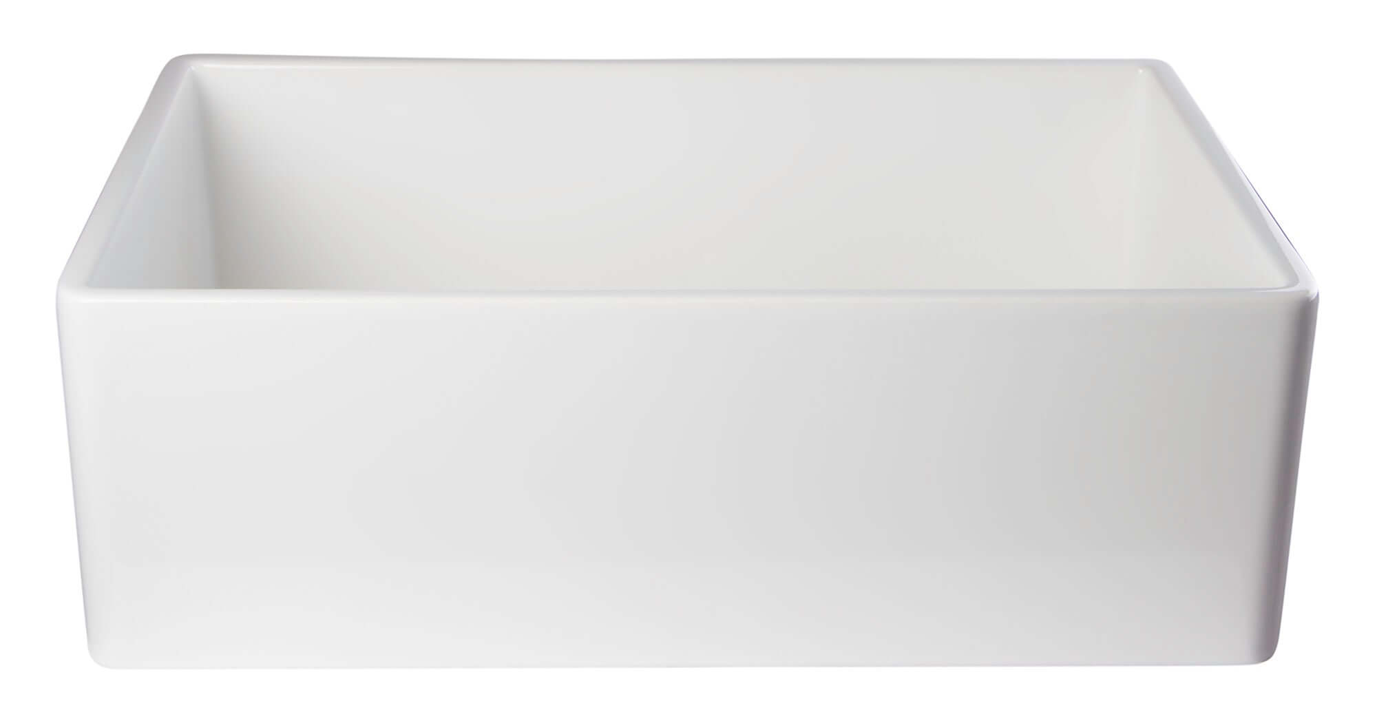 ALFI 30" Contemporary Smooth Fireclay Farmhouse Apron Sink, White, AB510-W