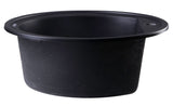 ALFI Black 20" Drop-In Round Granite Composite Kitchen Prep Sink, AB2020DI-BLA