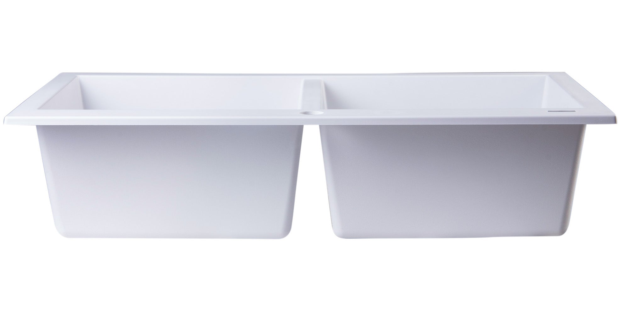 ALFI White 34" Drop-In Double Bowl Granite Composite Kitchen Sink, AB3420DI-W