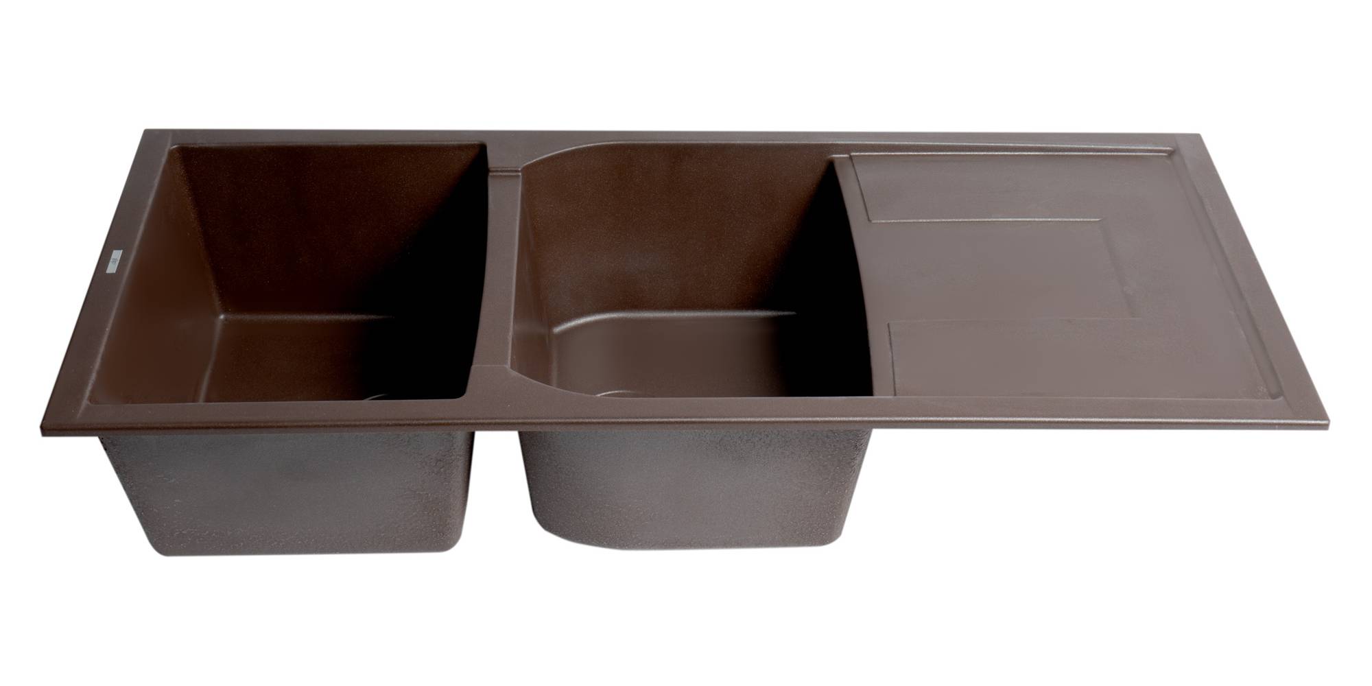 Alternate Image for ALFI brand AB4620DI-C Chocolate 46" Double Bowl Granite Composite Kitchen Sink with Drainboard