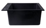 ALFI Black 30" Drop-In Single Bowl Granite Composite Kitchen Sink, AB3020DI-BLA