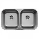 Karran 32" Undermount Stainless Steel Kitchen Sink, 50/50 Double Bowl, 18 Gauge, U-5050