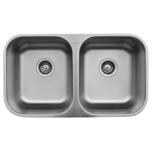 Karran 32" Undermount Stainless Steel Kitchen Sink, 50/50 Double Bowl, 18 Gauge, U-5050