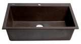 ALFI brand AB3322DI-C Chocolate 33" Single Bowl Drop In Granite Composite Kitchen Sink