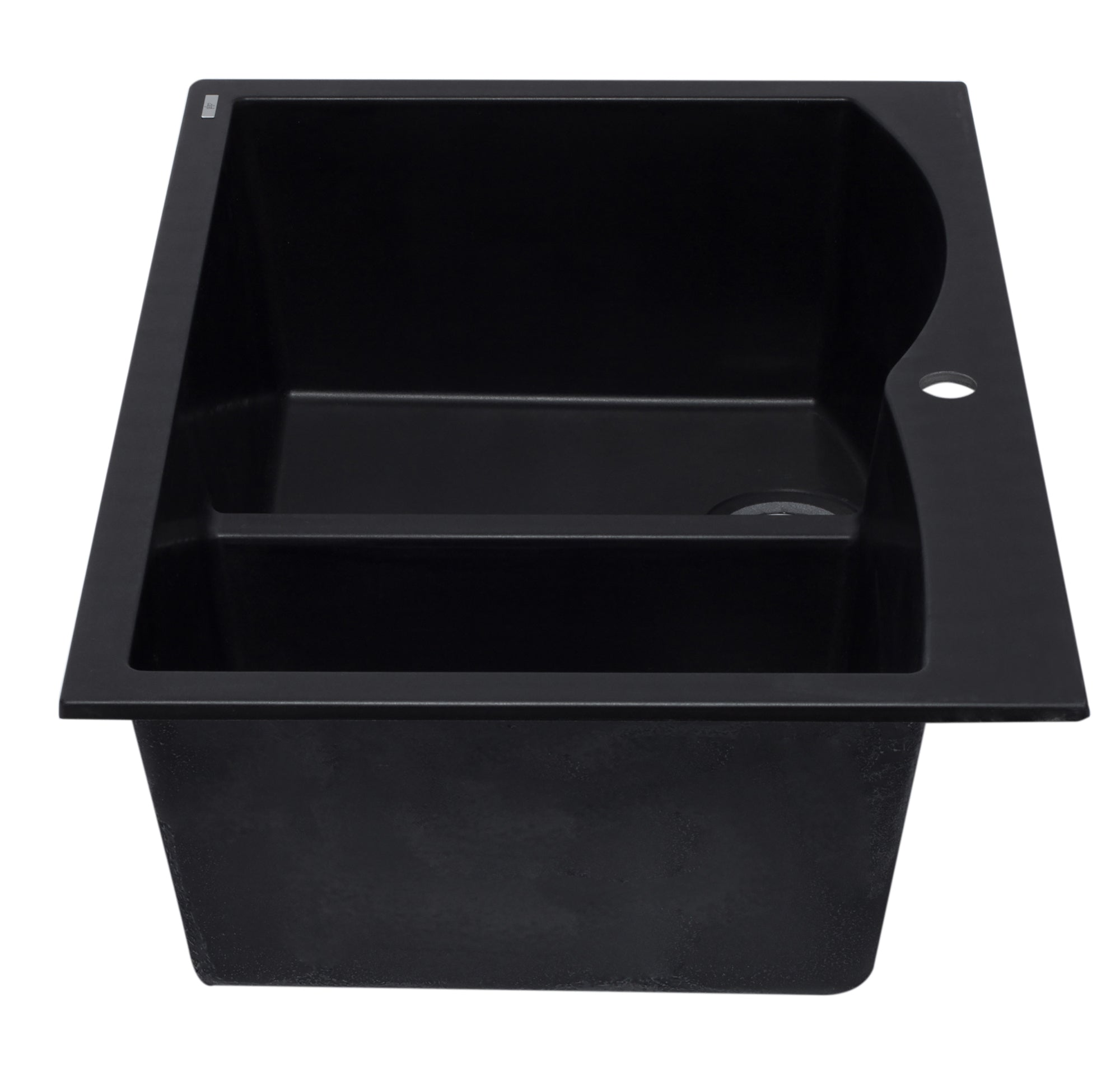 ALFI Black 33" Double Bowl Drop In Granite Composite Kitchen Sink, AB3320DI-BLA
