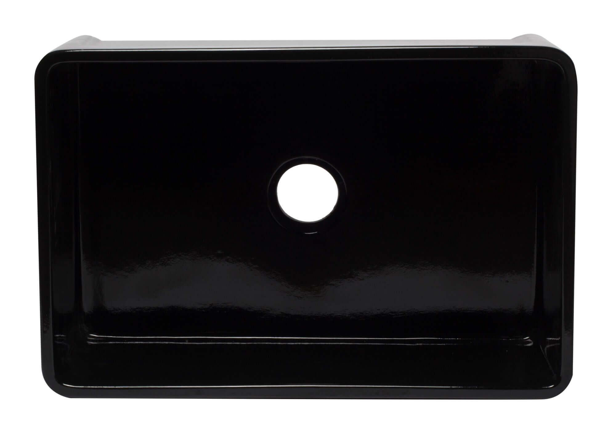 ALFI 30" Single Bowl Fireclay Farmhouse Apron Sink, Black Gloss, AB3020SB-BG - The Sink Boutique