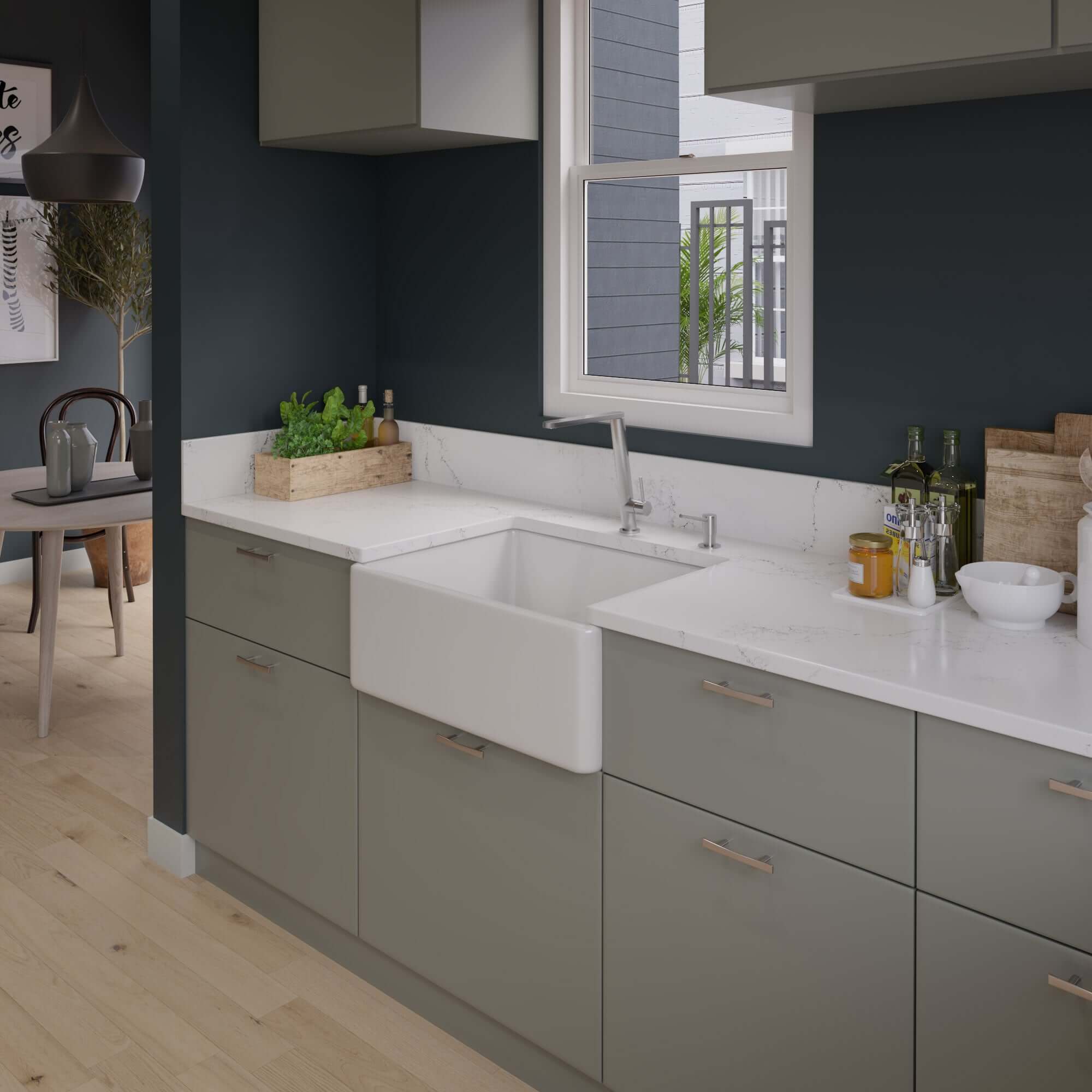ALFI 26" Contemporary Smooth Fireclay Farmhouse Apron Sink, White, AB505-W