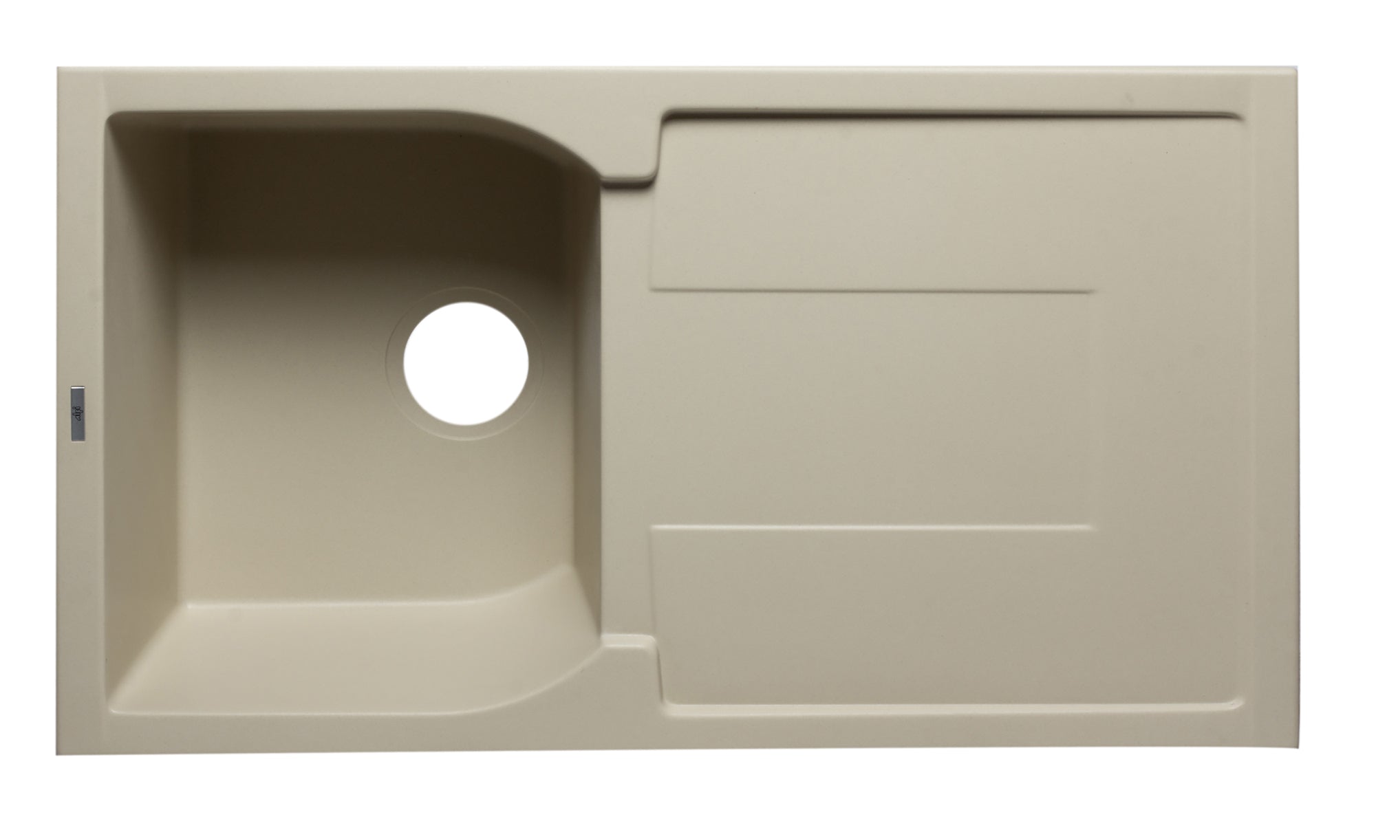 ALFI 34" Single Bowl Granite Composite Kitchen Sink with Drainboard, Biscuit, AB1620DI-B