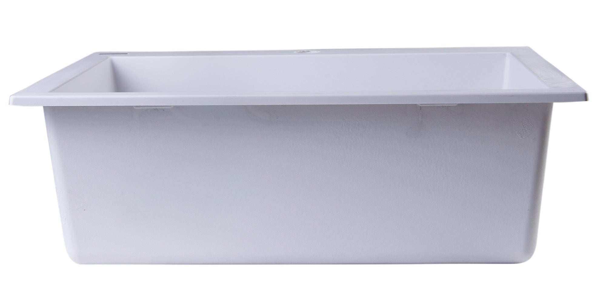 ALFI White 24" Drop-In Single Bowl Granite Composite Kitchen Sink, AB2420DI-W