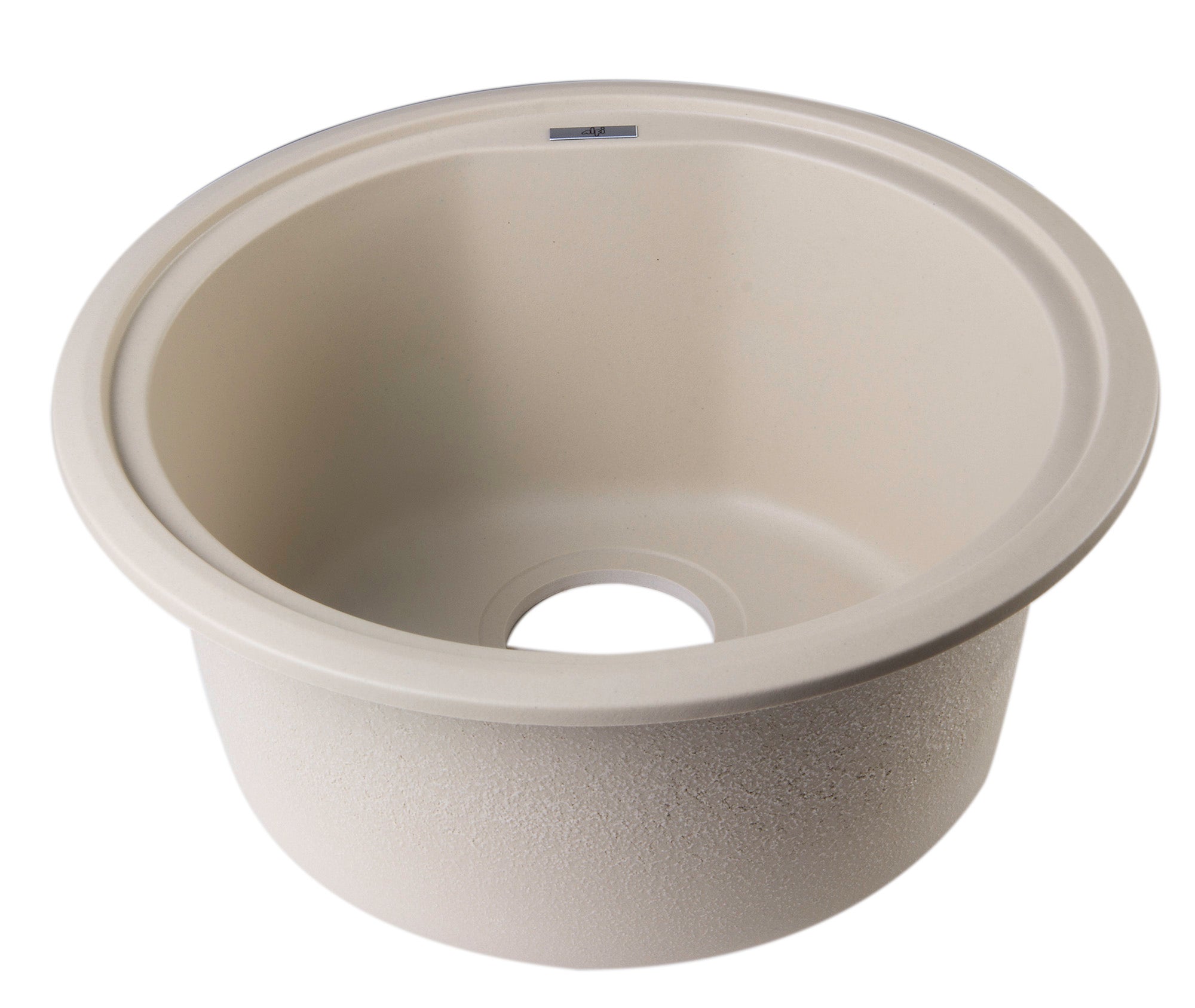 ALFI Biscuit 17" Drop-In Round Granite Composite Kitchen Prep Sink, AB1717DI-B