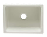 ALFI brand AB2418HS-B 24 inch Biscuit Reversible Smooth / Fluted Single Bowl Fireclay Farmhouse Sink Top