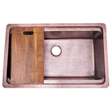 Nantucket Sinks Brightwork Home 32" Undermount Copper Workstation Kitchen Sink with Accessories, KCH-PS-3220