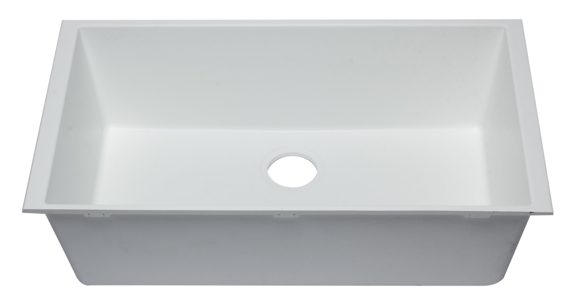 ALFI White 33" Single Bowl Undermount Granite Composite Kitchen Sink, AB3322UM-W