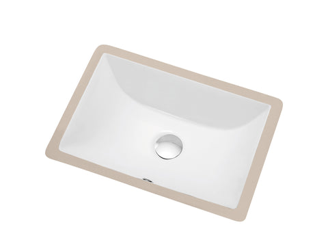 Dawn 18" Ceramic Undermount Bathroom Sink, White, Rectangle, CUSN015000
