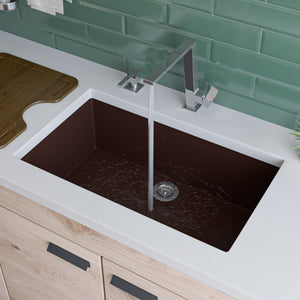 Alternate Image for ALFI brand AB3020UM-C Chocolate 30" Undermount Single Bowl Granite Composite Kitchen Sink