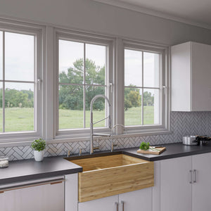 Alternate Image for ALFI 33" Double Bowl Bowl Bamboo Farmhouse Apron Sink, AB3321