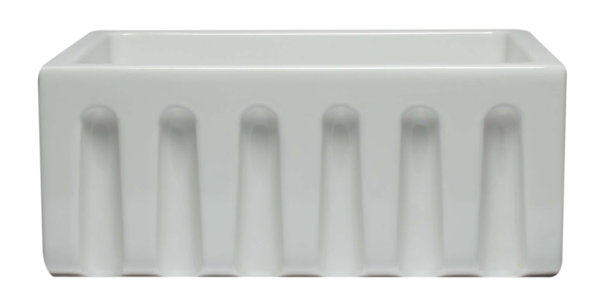ALFI 24" Single Bowl Fireclay Farmhouse Apron Sink, White, Reversible, AB2418HS-W