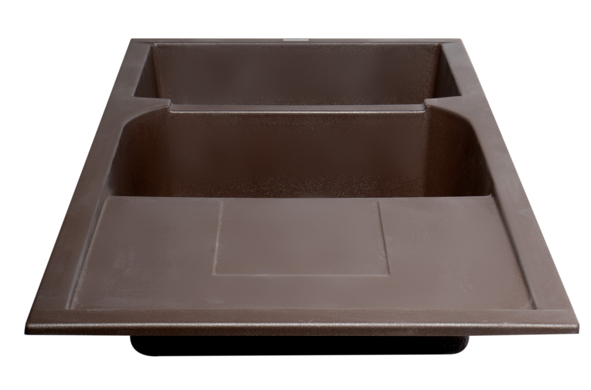 Alternate Image for ALFI brand AB4620DI-C Chocolate 46" Double Bowl Granite Composite Kitchen Sink with Drainboard