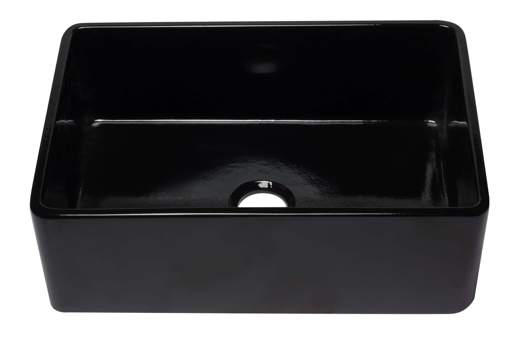 ALFI 30" Single Bowl Fireclay Farmhouse Apron Sink, Black Gloss, AB3020SB-BG - The Sink Boutique