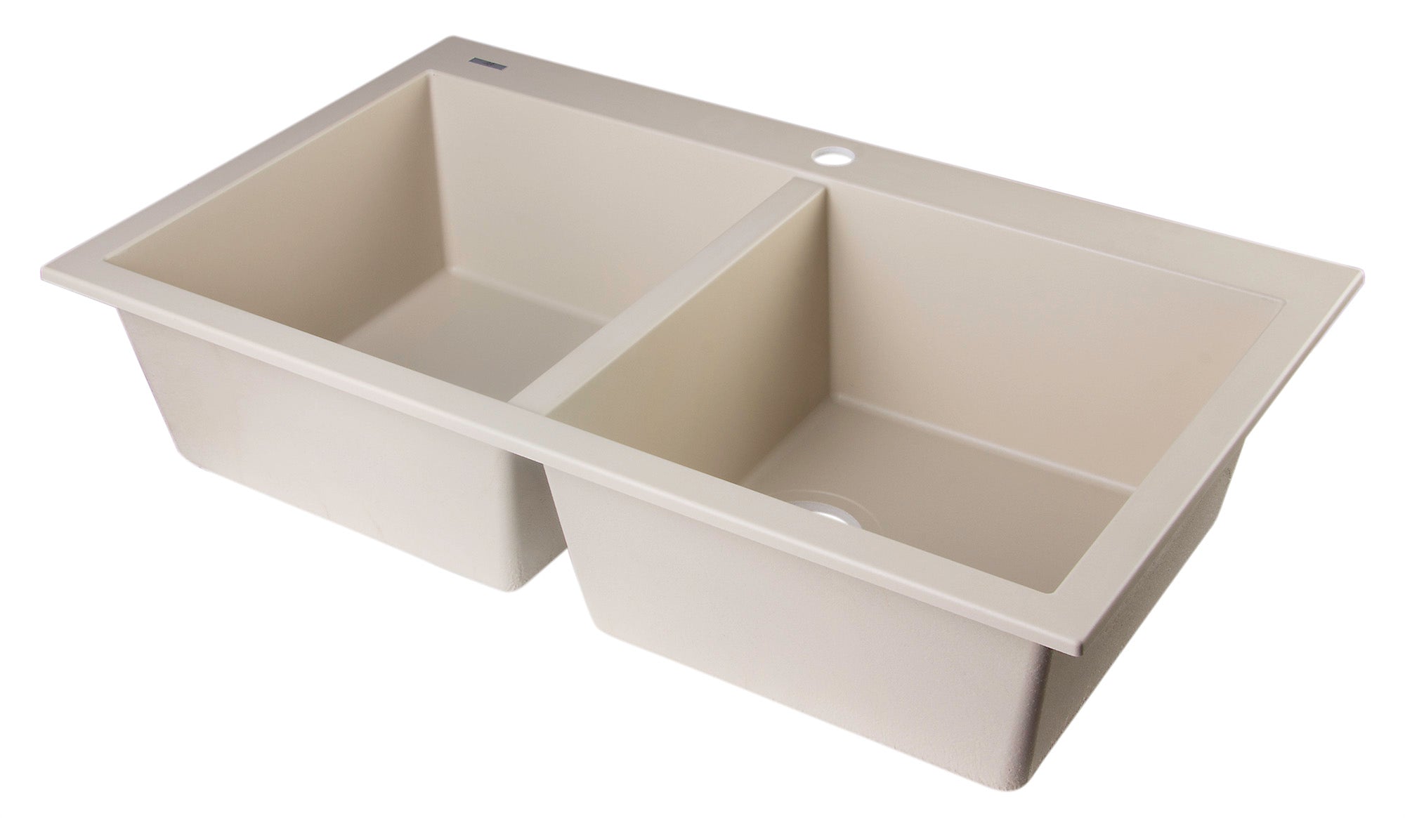 Alternate Image for ALFI Biscuit 34" Drop-In Double Bowl Granite Composite Kitchen Sink, AB3420DI-B