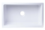 ALFI brand AB3018ARCH-W  30" White Arched Apron Thick Wall Fireclay Single Bowl Farmhouse Sink Top