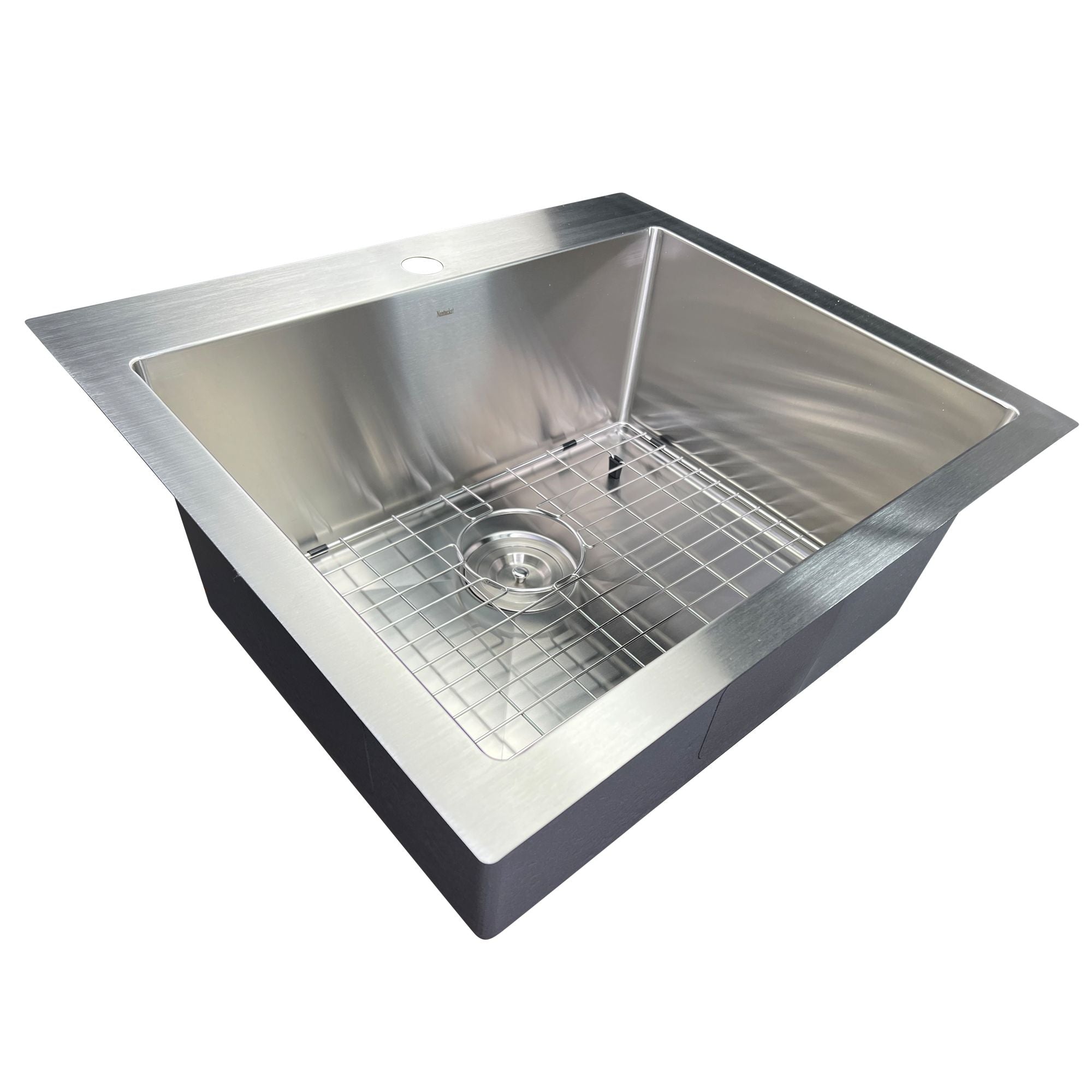 Nantucket Sinks Pro Series 25" Drop In/Topmount 304 Stainless Steel Kitchen Sink with Accessories, 16 Gauge, SR2522-16