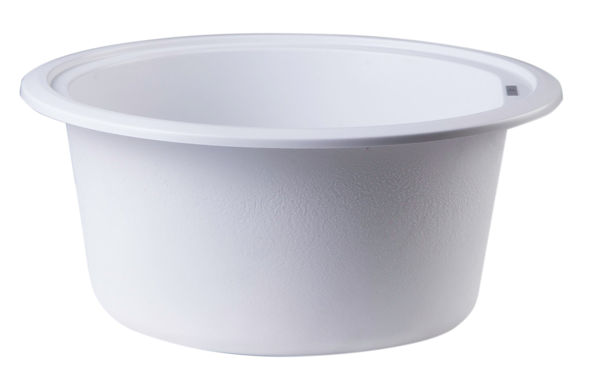 ALFI White 17" Drop-In Round Granite Composite Kitchen Prep Sink, AB1717DI-W