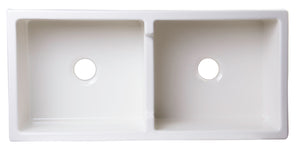 Alternate Image for ALFI 39" Fireclay Double Bowl Bowl Farmhouse Apron Sink, Biscuit, AB3918DB-B