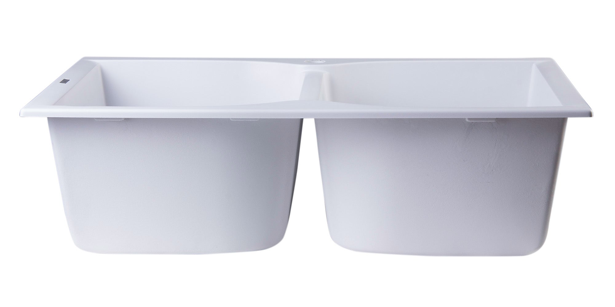 ALFI White 32" Drop-In Double Bowl Granite Composite Kitchen Sink, AB3220DI-W