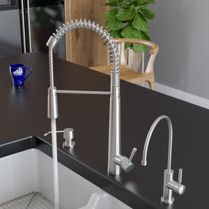 Alternate Image for ALFI brand AB2039 Solid Stainless Steel Commercial Spring Kitchen Faucet