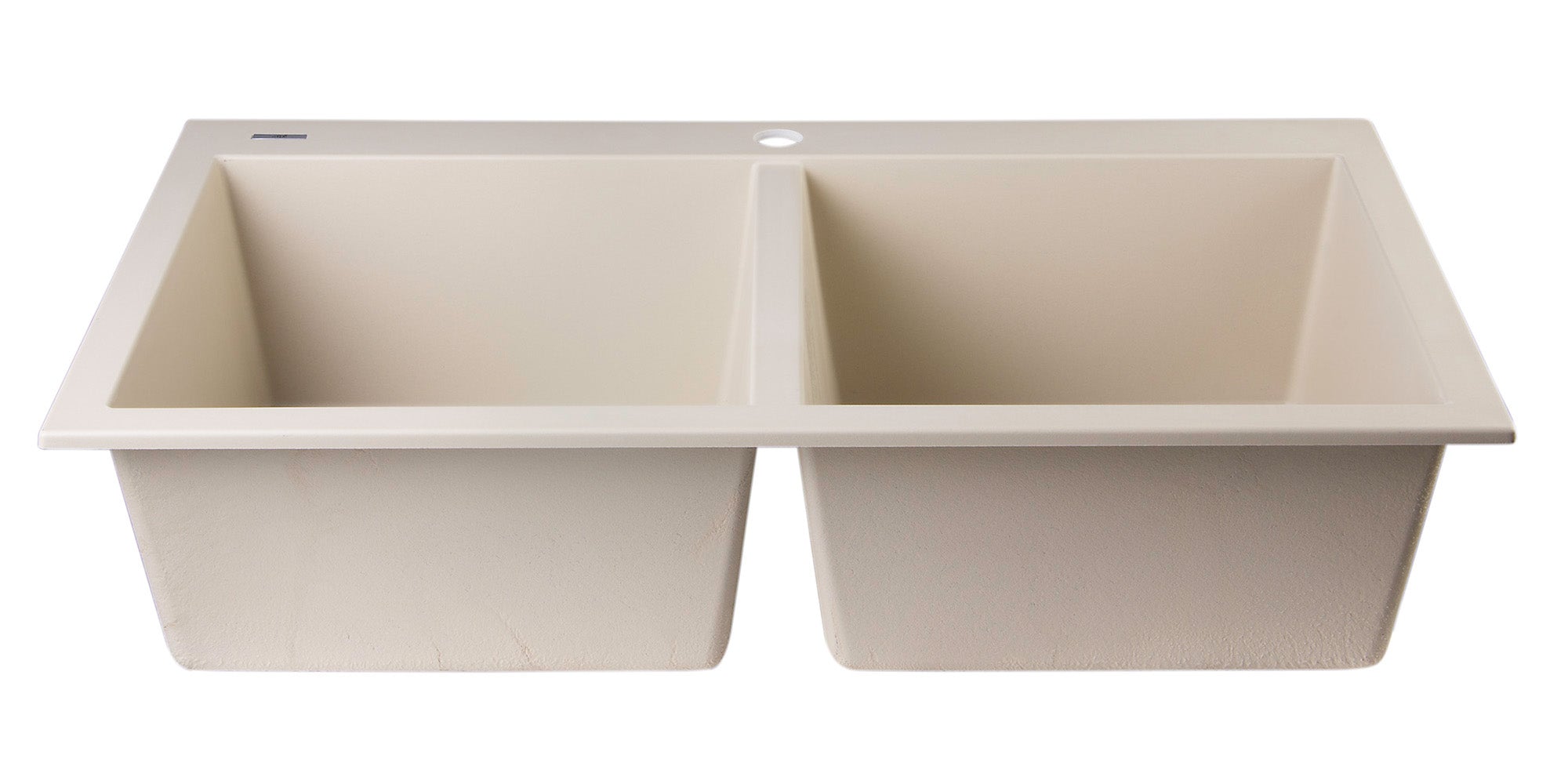Alternate Image for ALFI Biscuit 34" Drop-In Double Bowl Granite Composite Kitchen Sink, AB3420DI-B