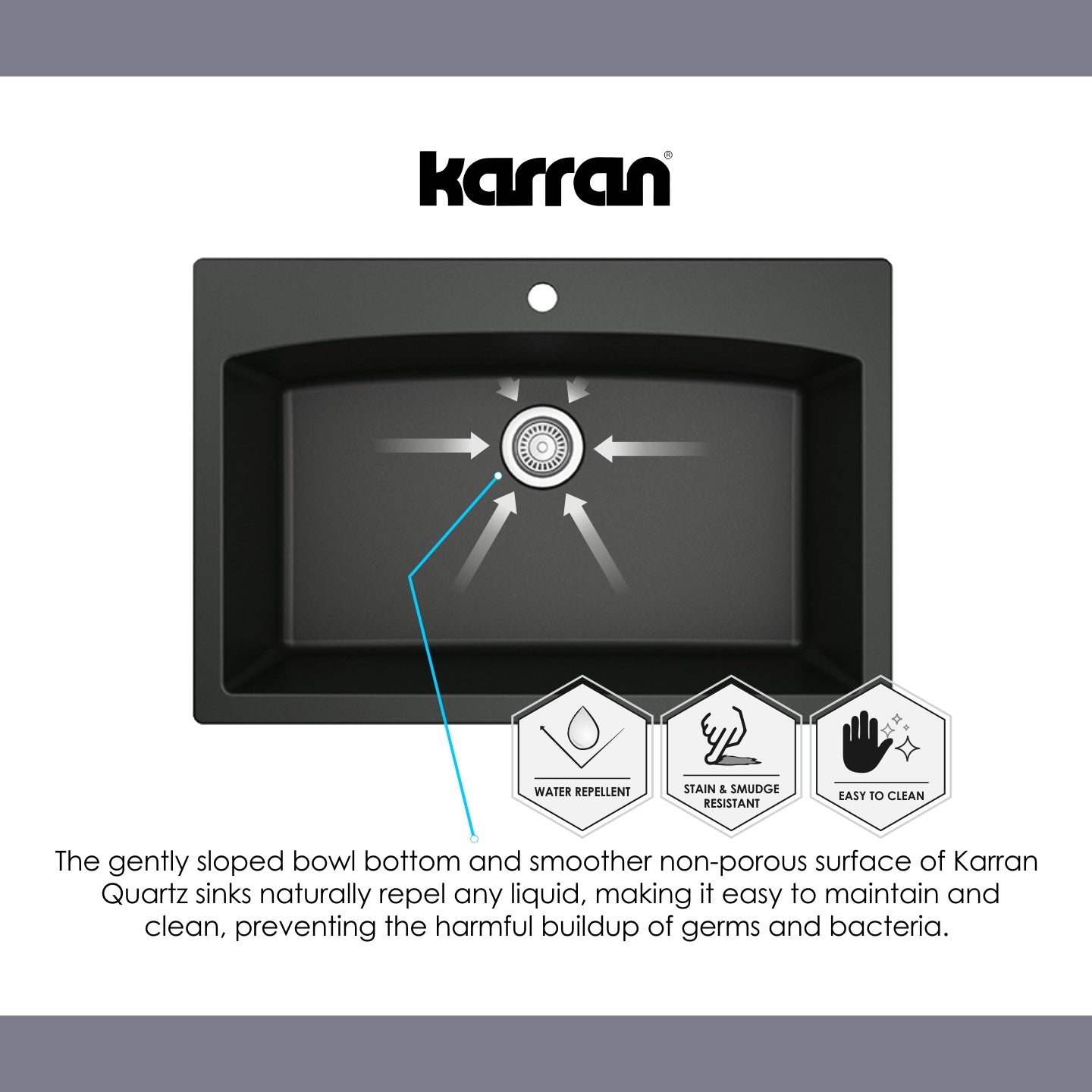 Karran 33" Drop In/Topmount Quartz Composite Kitchen Sink, Brown, QT-712-BR